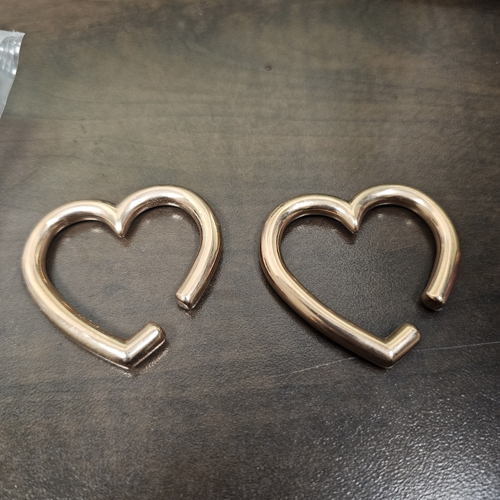 Heart-Shaped Metal Napkin Rings in Rose Gold - Set of 2